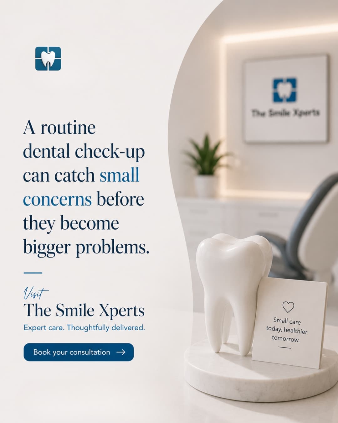 Dental care illustration in The Smile Xperts brand style