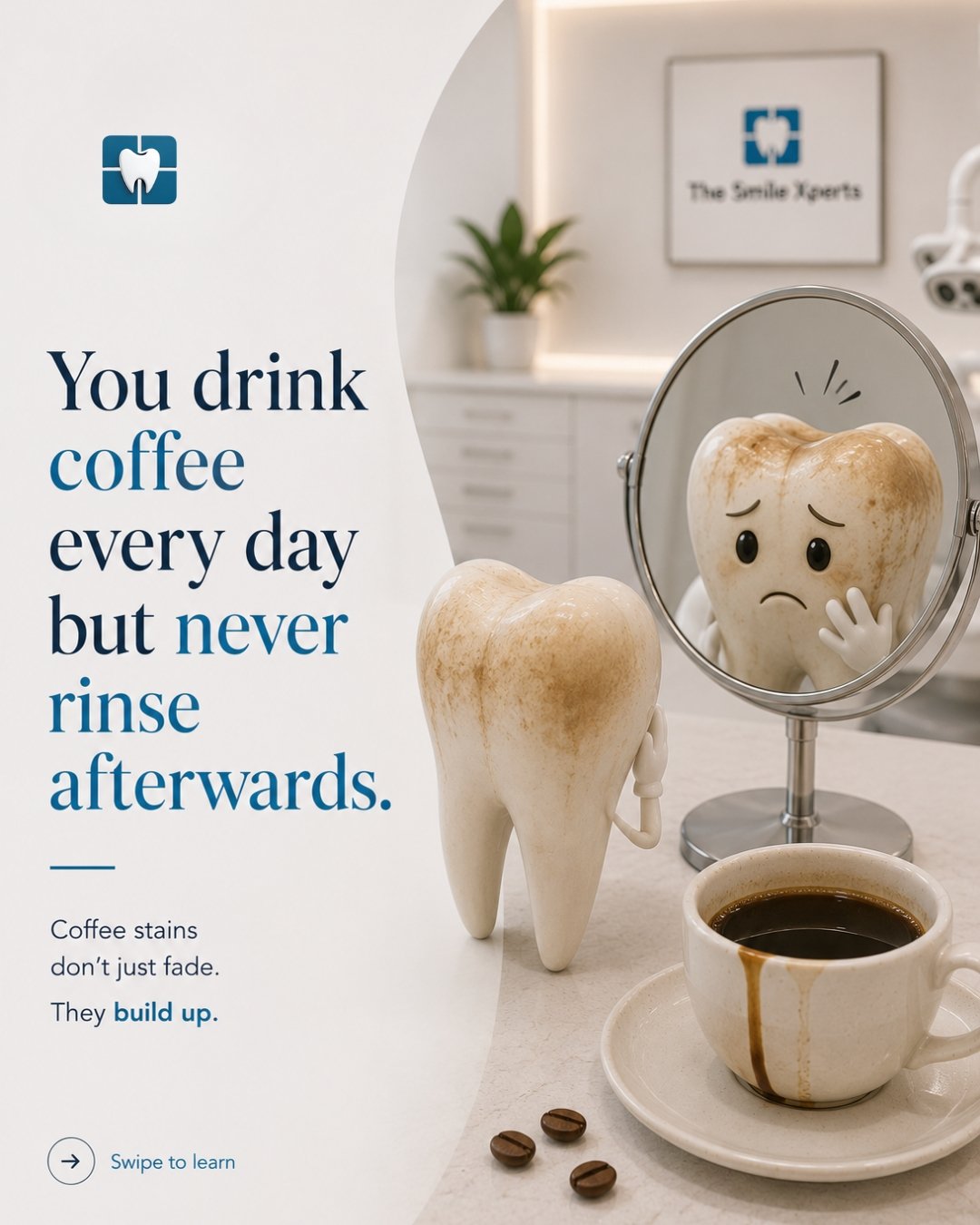 Coffee stain dental education panel
