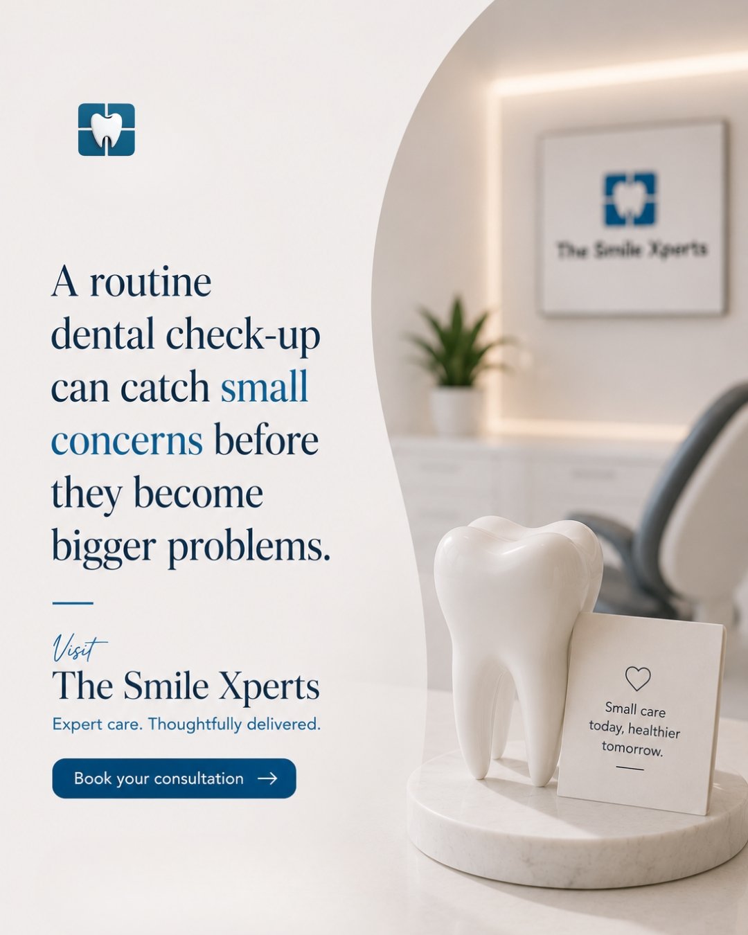 Dental care illustration in The Smile Xperts brand style