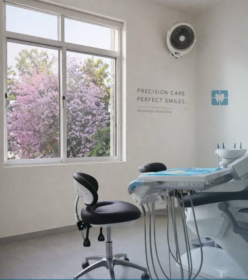 The Smile Xperts dental treatment room with modern dental chair and natural light, F-8/1 Islamabad